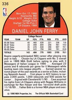 1990-91 Hoops Danny Ferry RS #336 card back image