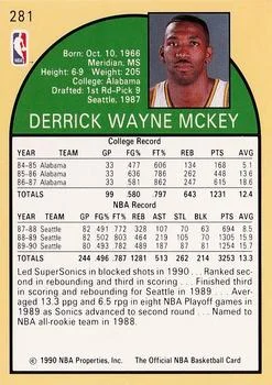 1990-91 Hoops Derrick McKey #281 card back image