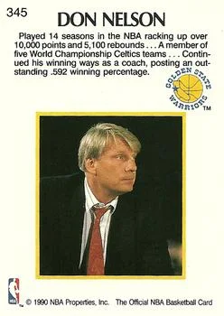 1990-91 Hoops Don Nelson CO #345 card back image