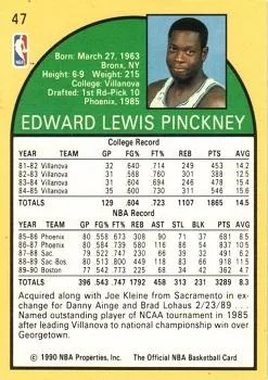 1990-91 Hoops Ed Pinckney #47 card back image