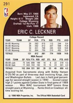 1990-91 Hoops Eric Leckner SP #291 card back image