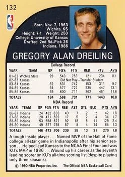 1990-91 Hoops Greg Dreiling #132 card back image