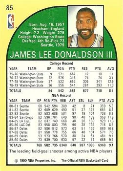 1990-91 Hoops James Donaldson #85 card back image