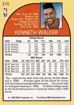 1990-91 Hoops Kenny Walker #210 card back image