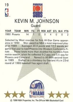 1990-91 Hoops Kevin Johnson #19 card back image