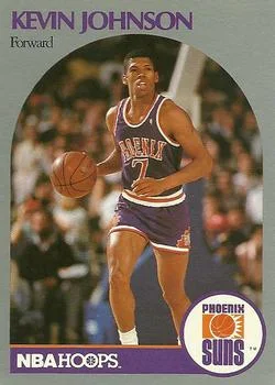 1990-91 Hoops Kevin Johnson VARVAR: Forward on front (second series) #238a card image
