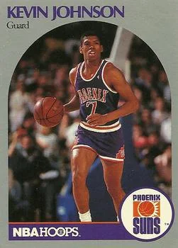 1990-91 Hoops Kevin Johnson VARVAR: Guard on front (first series) #238b card image