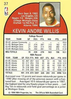 1990-91 Hoops Kevin Willis #37 card back image