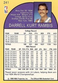1990-91 Hoops Kurt Rambis #241 card back image