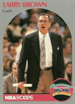 1990-91 Hoops Larry Brown CO #328 card image