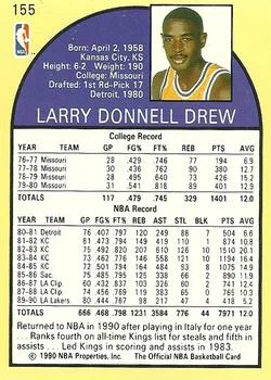 1990-91 Hoops Larry Drew #155 card back image