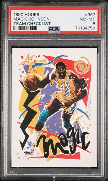1990-91 Hoops Magic Johnson Team Checklist #367 card image
