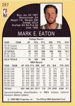1990-91 Hoops Mark Eaton #287 card back image