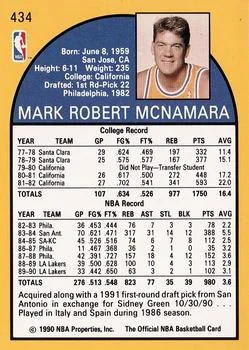 1990-91 Hoops Mark McNamara #434 card back image