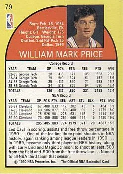 1990-91 Hoops Mark Price #79 card back image