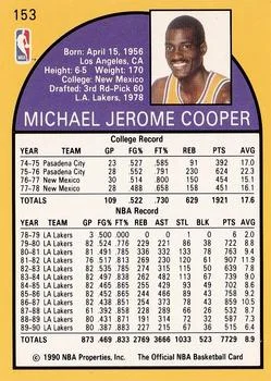 1990-91 Hoops Michael Cooper SP #153 card back image