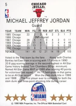 1990-91 Hoops Michael Jordan #5 card back image