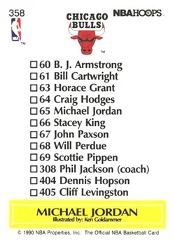 1990-91 Hoops Michael Jordan TC #358 card back image