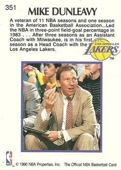 1990-91 Hoops Mike Dunleavy CO #351 card back image