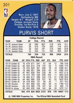1990-91 Hoops Purvis Short SP #201 card back image