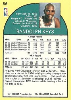 1990-91 Hoops Randolph Keys #56 card back image