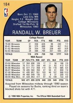 1990-91 Hoops Randy Breuer #184 card back image