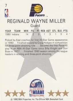 1990-91 Hoops Reggie Miller #7 card back image