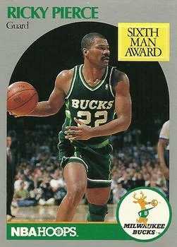1990-91 Hoops Ricky Pierce 6MOY #179 card image