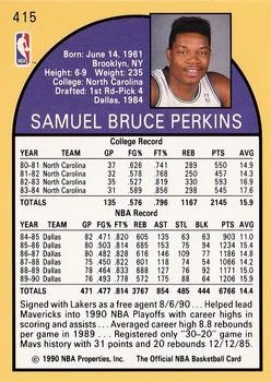 1990-91 Hoops Sam Perkins #415 card back image