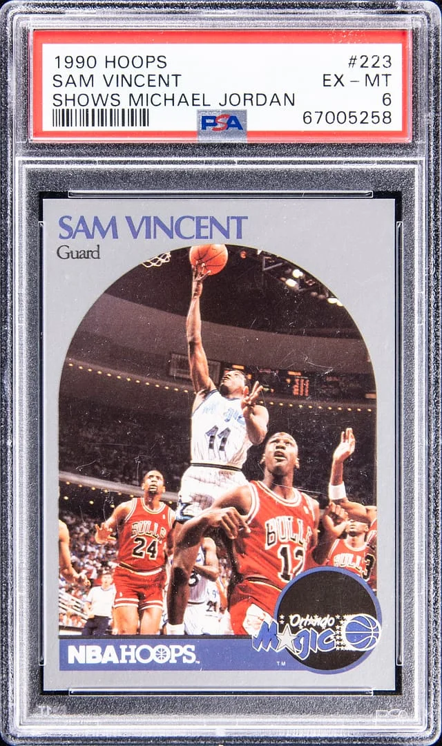 1990-91 Hoops Sam Vincent Shows Michael Jordan #223 card image