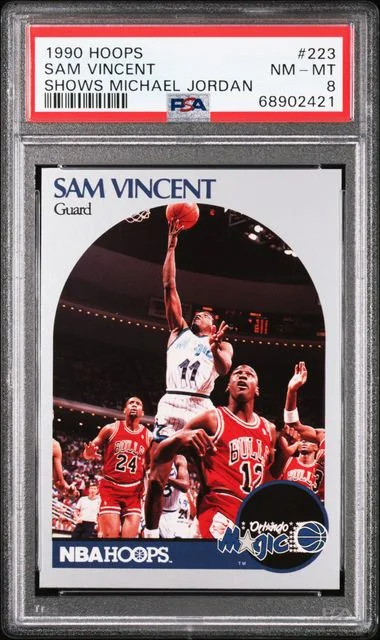 1990-91 Hoops Sam Vincent (Shows Michael Jordan Wearing #12 Jersey) #223 card image