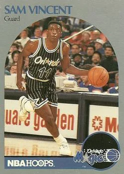 1990-91 Hoops Sam Vincent VARVAR: Vincent dribbling #223b card image