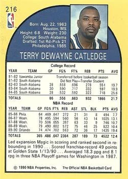 1990-91 Hoops Terry Catledge #216 card back image