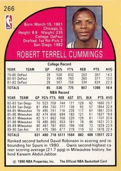 1990-91 Hoops Terry Cummings #266 card back image