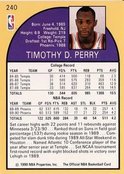 1990-91 Hoops Tim Perry #240 card back image