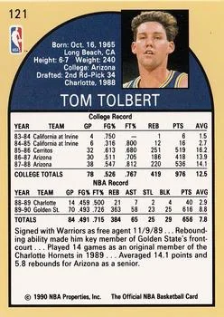 1990-91 Hoops Tom Tolbert #121 card back image