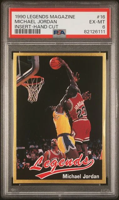 1990-91 Legends Magazine Insert, Hand Cut Michael Jordan #16 card image