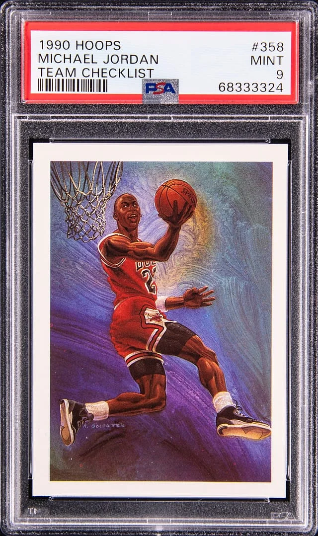 1990-91 NBA Hoops Michael Jordan Team Checklist #358 card image