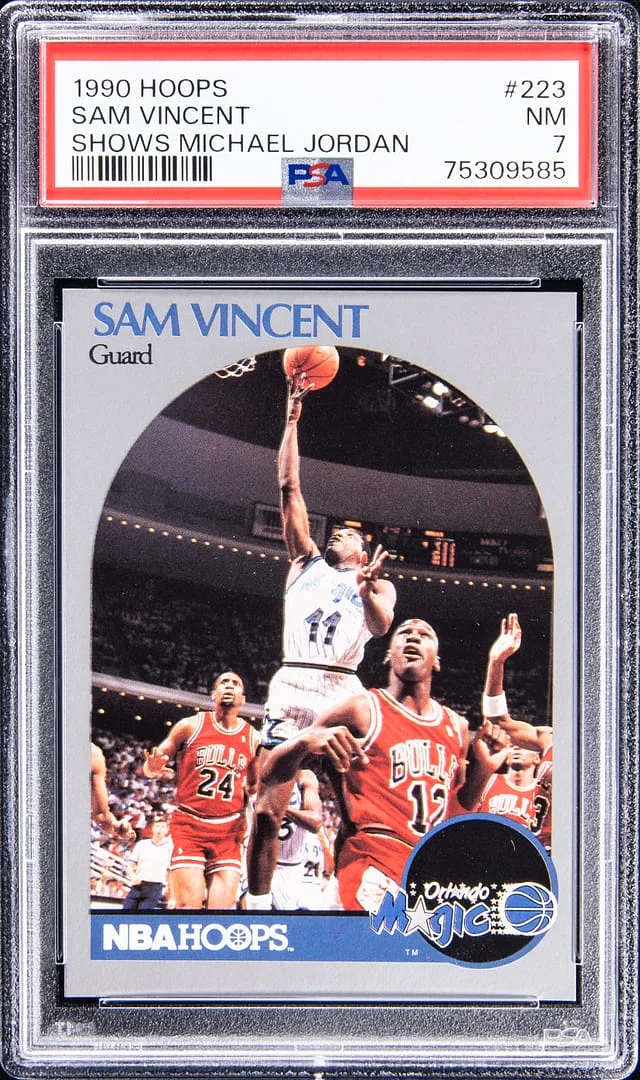 1990-91 NBA Hoops Sam Vincent Shows Michael Jordan #223 card image