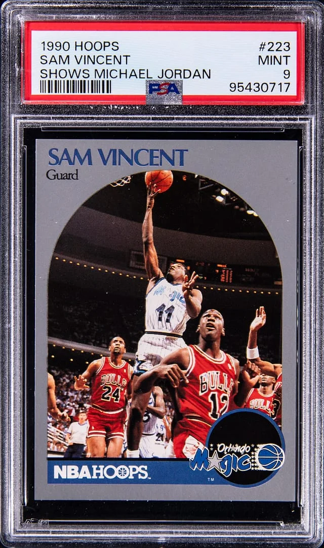 1990-91 NBA Hoops Sam Vincent, Shows Michael Jordan #223 card image