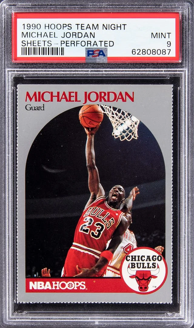 1990-91 NBA Hoops Team Night Sheets Perforated Michael Jordan #no-number card image