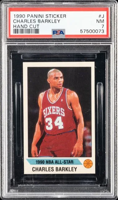 1990-91 Panini Charles Barkley Sticker Hand Cut #J card image