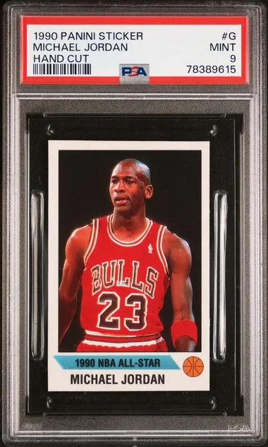 1990-91 Panini Michael Jordan Sticker Hand Cut #G card image