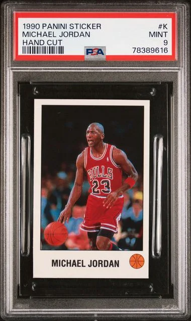 1990-91 Panini Michael Jordan Sticker Hand Cut #K card image