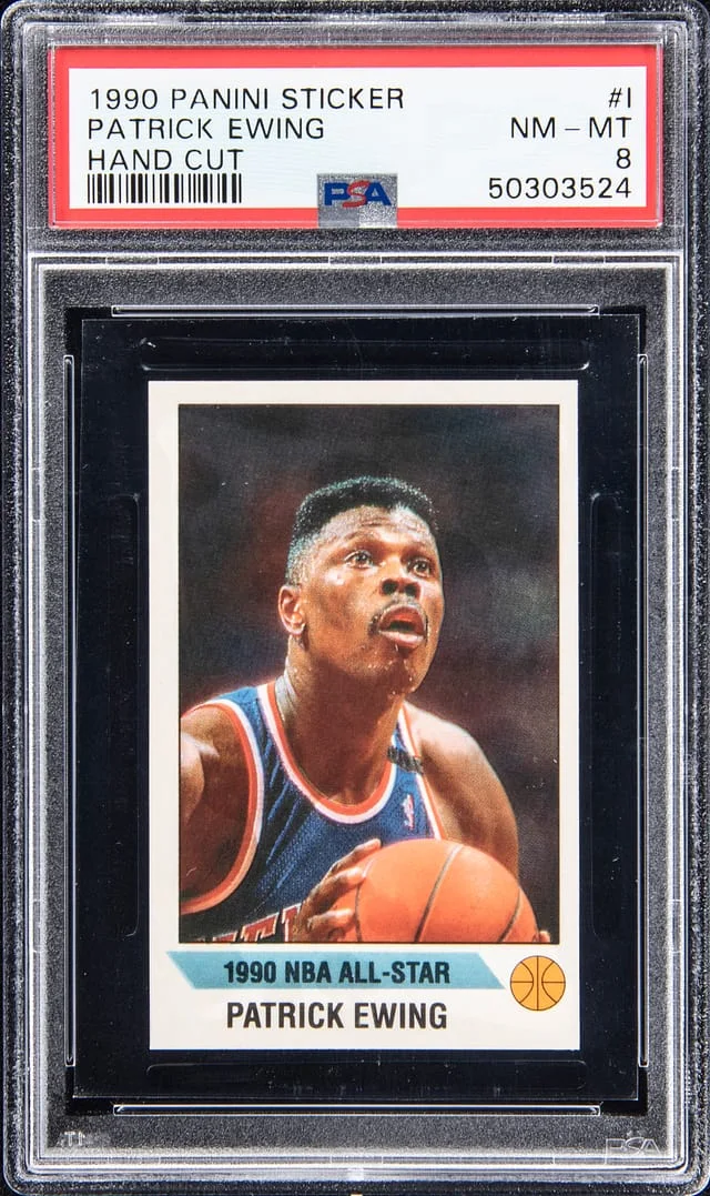 1990-91 Panini Patrick Ewing Sticker Hand Cut #1 card image
