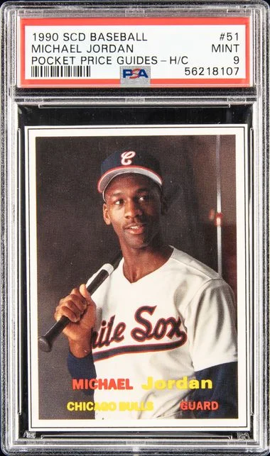 1990-91 SCD Baseball Pocket Price Guides-Hand Cut Michael Jordan #51 card image