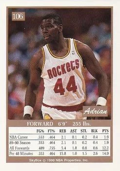 1990-91 SkyBox Adrian Caldwell #106 card back image