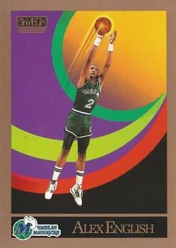 1990-91 SkyBox Alex English #375 card image