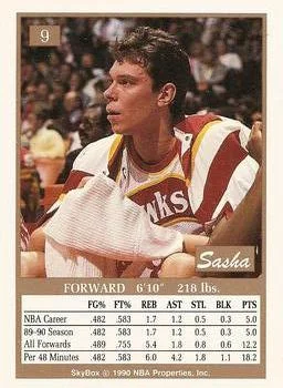1990-91 SkyBox Alexander Volkov #9 card back image