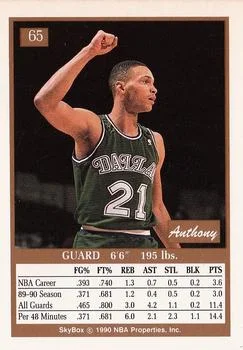 1990-91 SkyBox Anthony Jones SP #65 card back image
